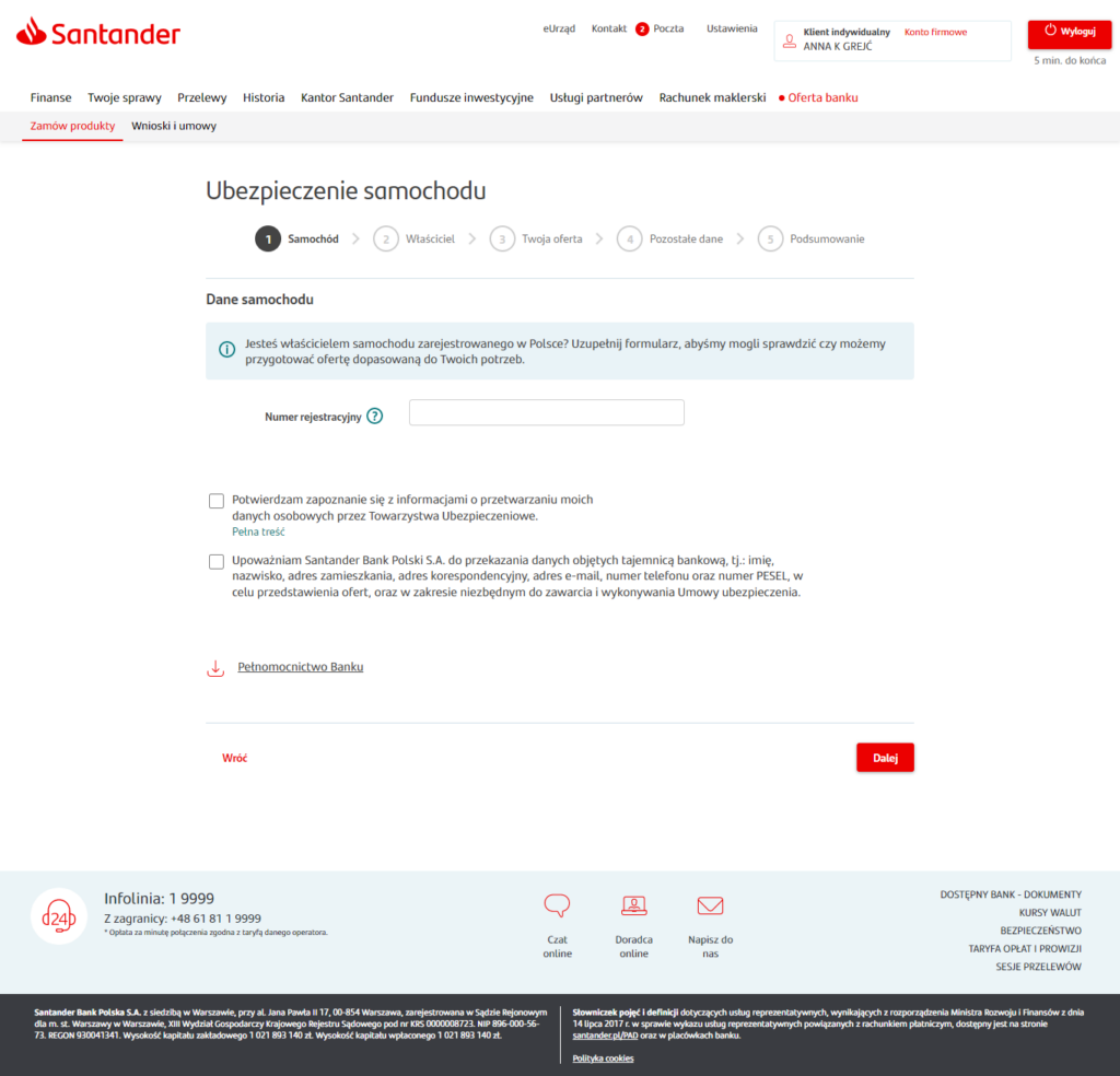 Santander uruchomił kolejny proces sprzedażowy online, skorzystają zmotoryzowani