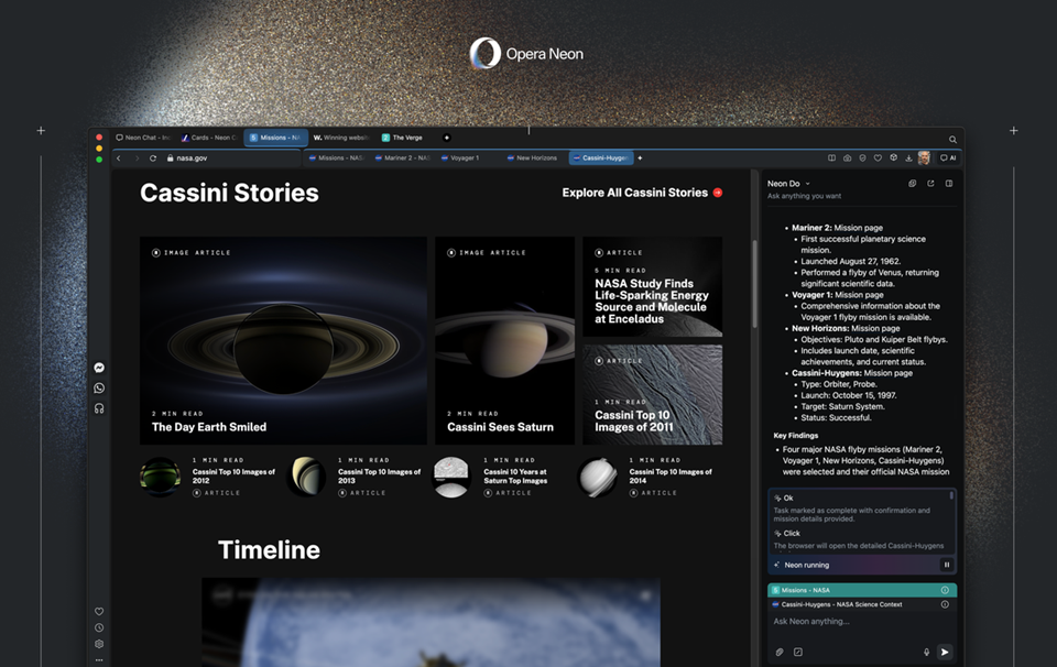 Opera zaprezentowała Operę Neon – przeglądarkę wyposażoną w agenta AI