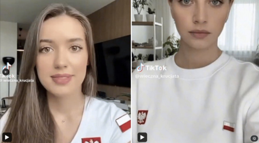 Dezinformacja w sprawie polexit na TikTok z użyciem AI